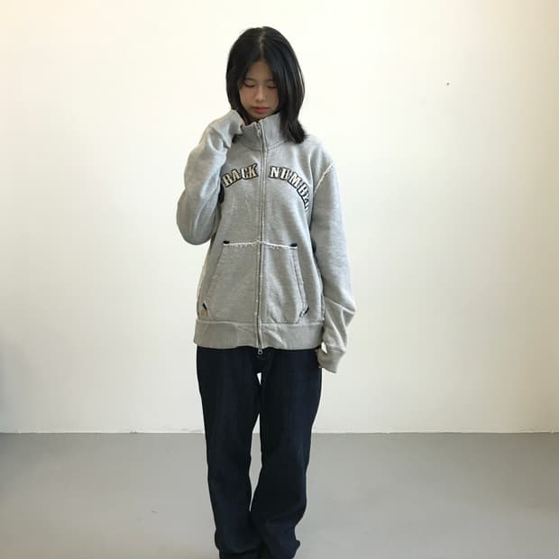 Back Number Gray Zip Sweatshirt