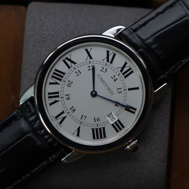 까르띠에 롱드 솔로 라지 L 36mm 쿼츠 시계