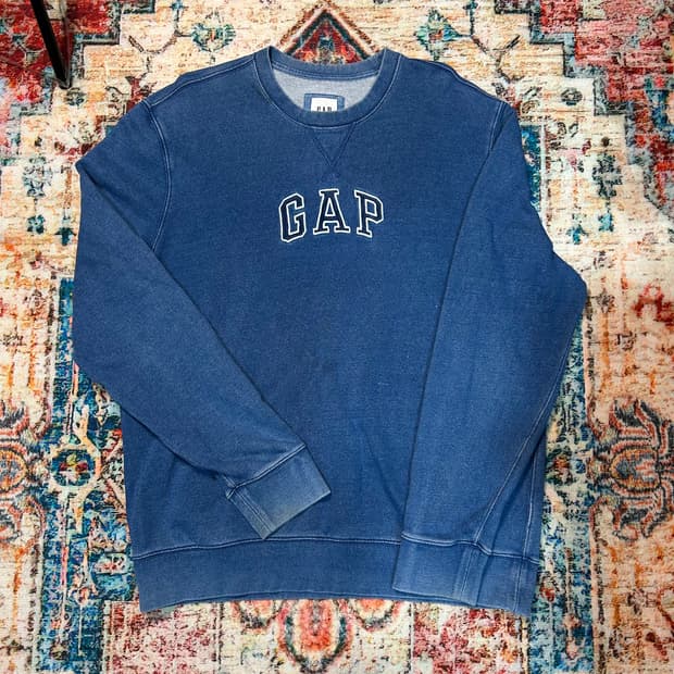 [2XL] 갭 피그먼트 블루 아치로고 스웻셔츠