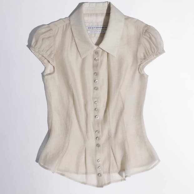 삽니다) 스컬프터 블라우스 sculptor sheer pleated he