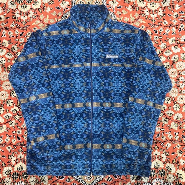 [XL] 컬럼비아 체크 패턴 후리스 자켓