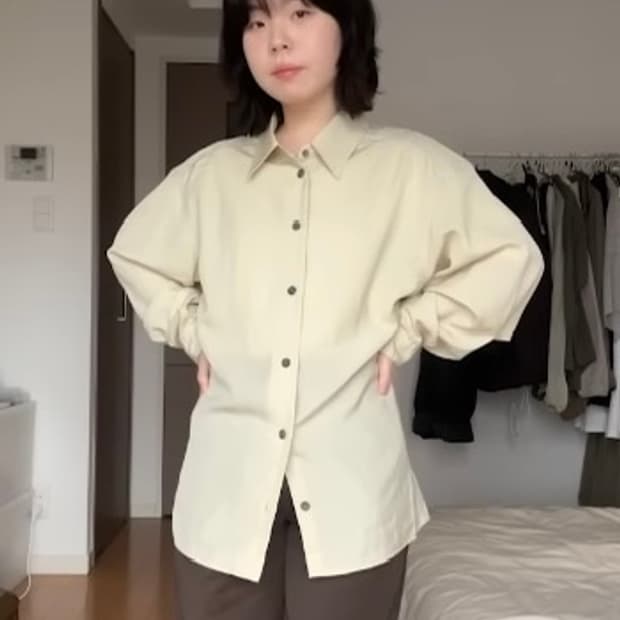 유니클로U 드레이프 셔츠 M (연늘 착용)