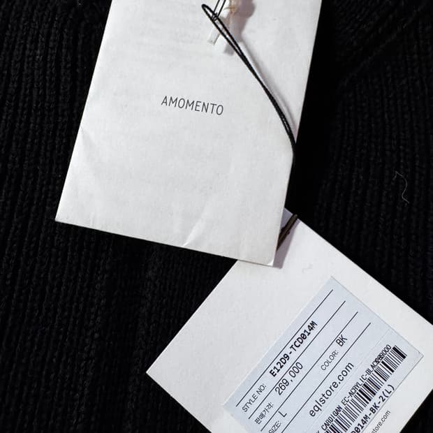 AMOMENTO MEN HIGH V-NECK CARDIGAN BLACK 