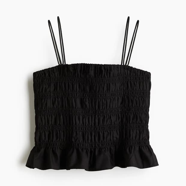 새상품) H&M 스모킹 탑 블랙 S