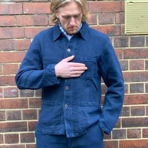 베트라 다크 네이비 헤비 린넨 프렌치 워크 자켓