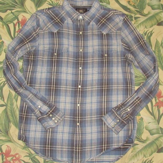 90s RRL 더블알엘 플란넬 체크 웨스턴 셔츠