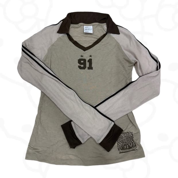 배드블러드 베이지 시스루 롱슬리브