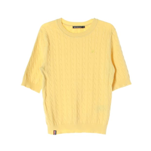 BENSIMON 꽈배기 반팔 케이블 니트 S