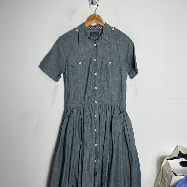 랄프로렌 셔츠형 롱스커트 데님