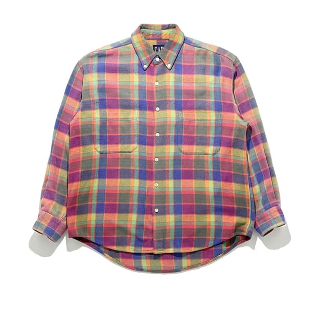 90s GAP Rainbow Flannel Shirt