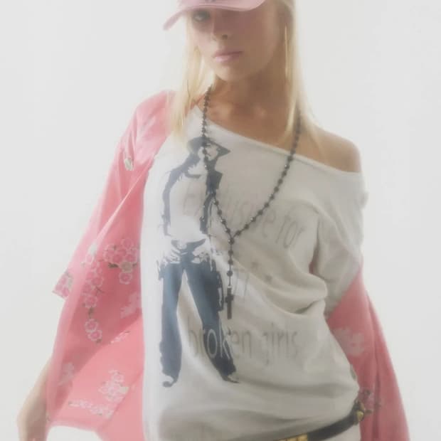 스컬프터 Broken Girls Roll Up Tee Dirty Whit
