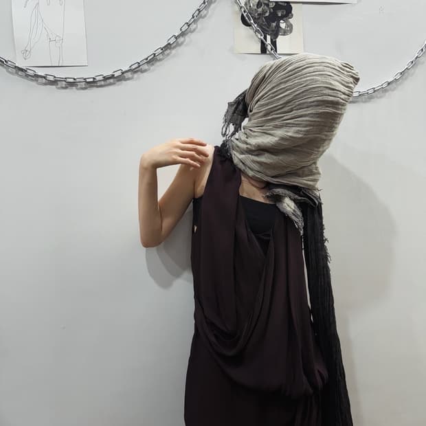 헬무트랭 드레이핑 맥시 드레스