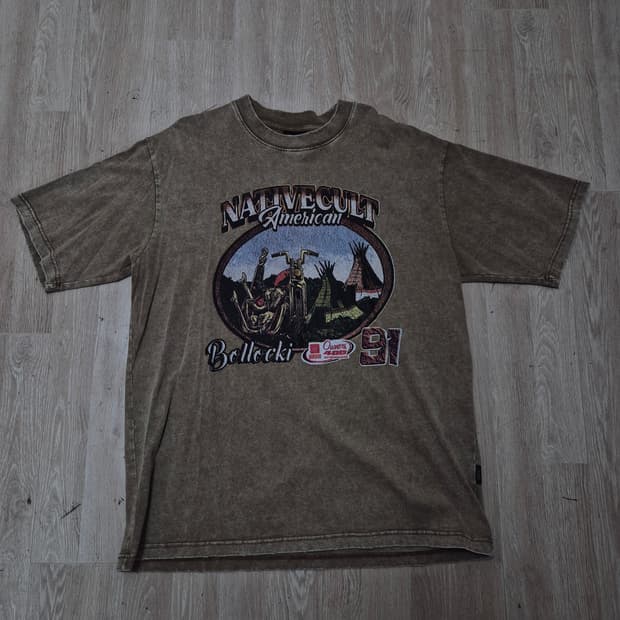 EXTREME CAUSE 워싱 아메리칸 그래픽 프린팅 반팔티셔츠 2XL