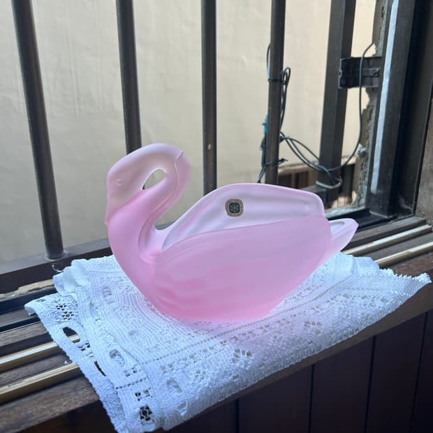 핑크 백조 오브제 