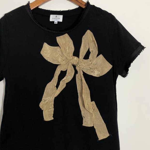 Lanvin 랑방 리본 포인트 그런지 반팔 티셔츠 탑