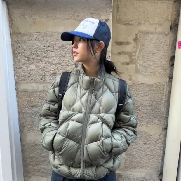 강해린 로아 경량패딩 블랙 xl