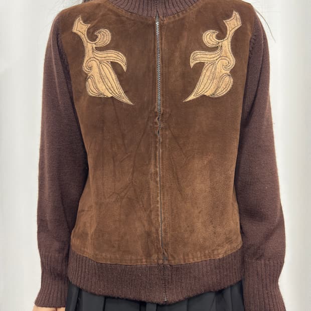 clioo western detail knit zipup
