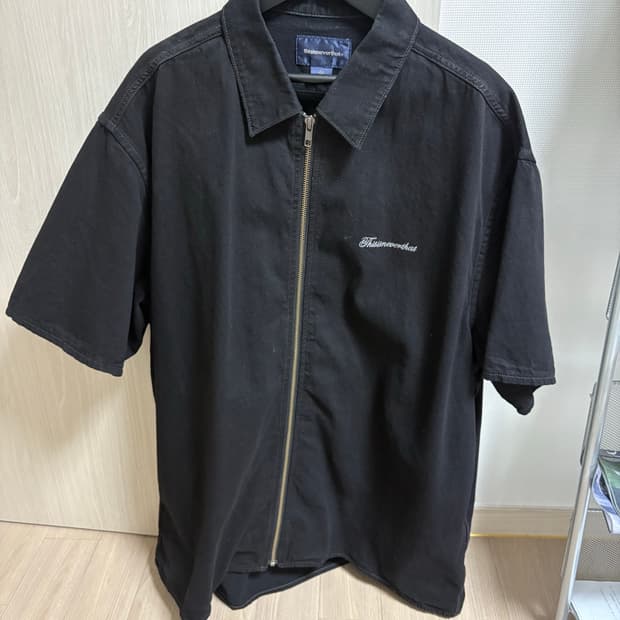 (XL) 디스이즈네버댓 집업 반팔셔츠 블랙
