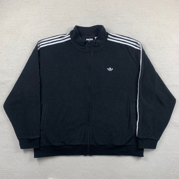 아디다스 트레포일 로고 부클 집업 자켓 블랙 