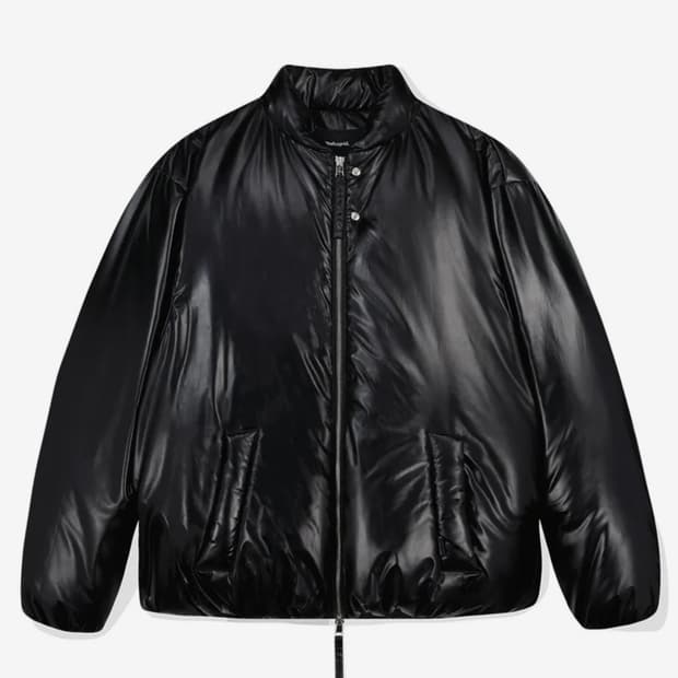 마하그리드 글로시 쇼트 다운 푸퍼 숏패딩 블랙 M