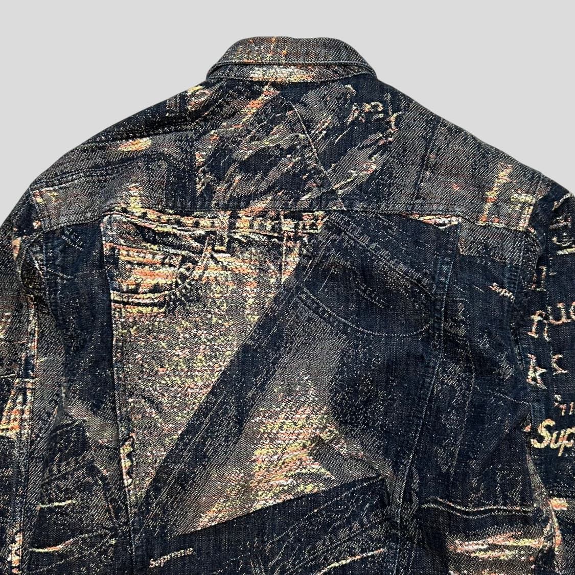 新 M Supreme Archive Denim Trucker Jacket SUPREME archive denim