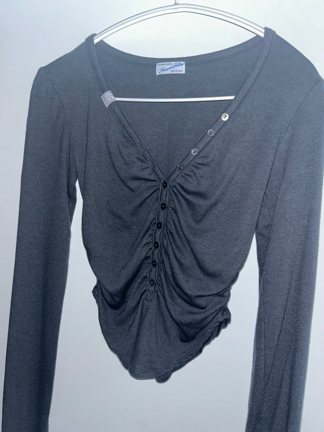 ◇Pleasenofollow◇ Nina Button Lace Long Sleeve Top Baby Pin 플리즈노팔로우(PLEASENOFOLLOW) Nina Button Lace Long Sleeve