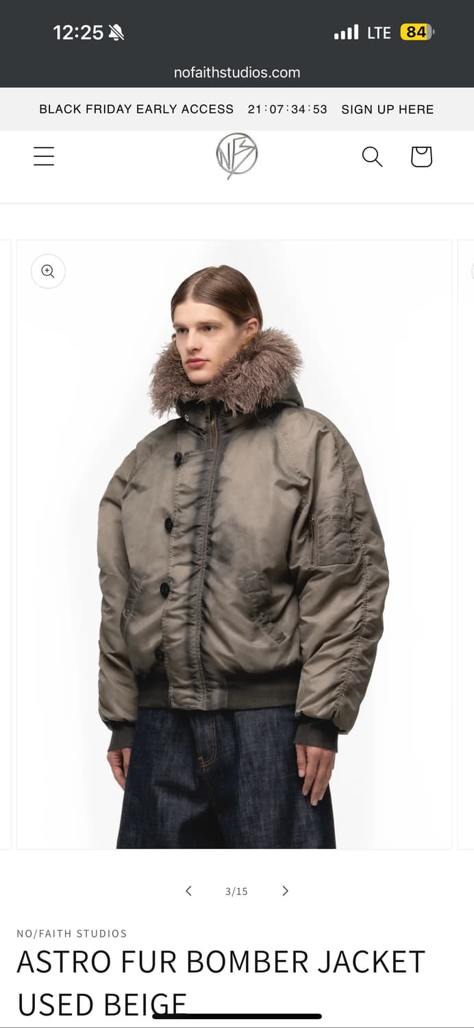 ASTRO FUR BOMBER JACKET USED BEIGE Astro Fur Jackets on Special