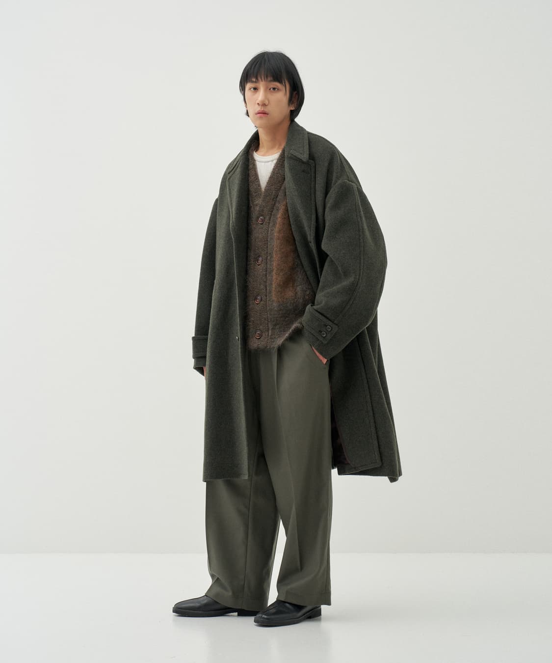 【新品】i'm here : GRANDPA COAT Wallis Oversized Grandpa Coat, Navy – SourceUnknown