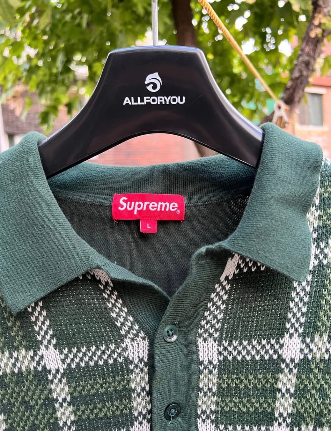 Supreme plaid knit polo | 후루츠패밀리