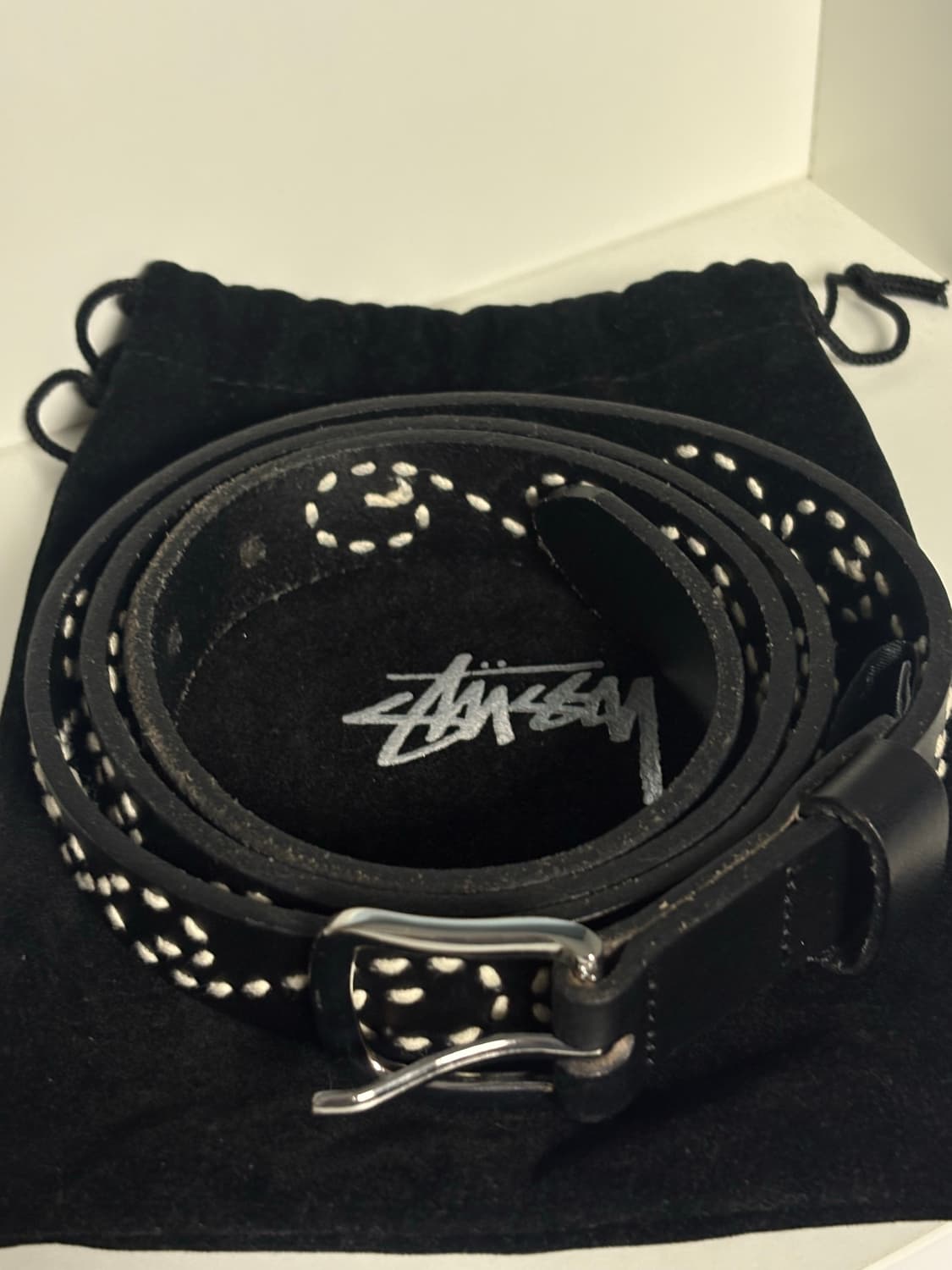 Stussy EMBROIDERED S BELT 블랙 | 후루츠패밀리