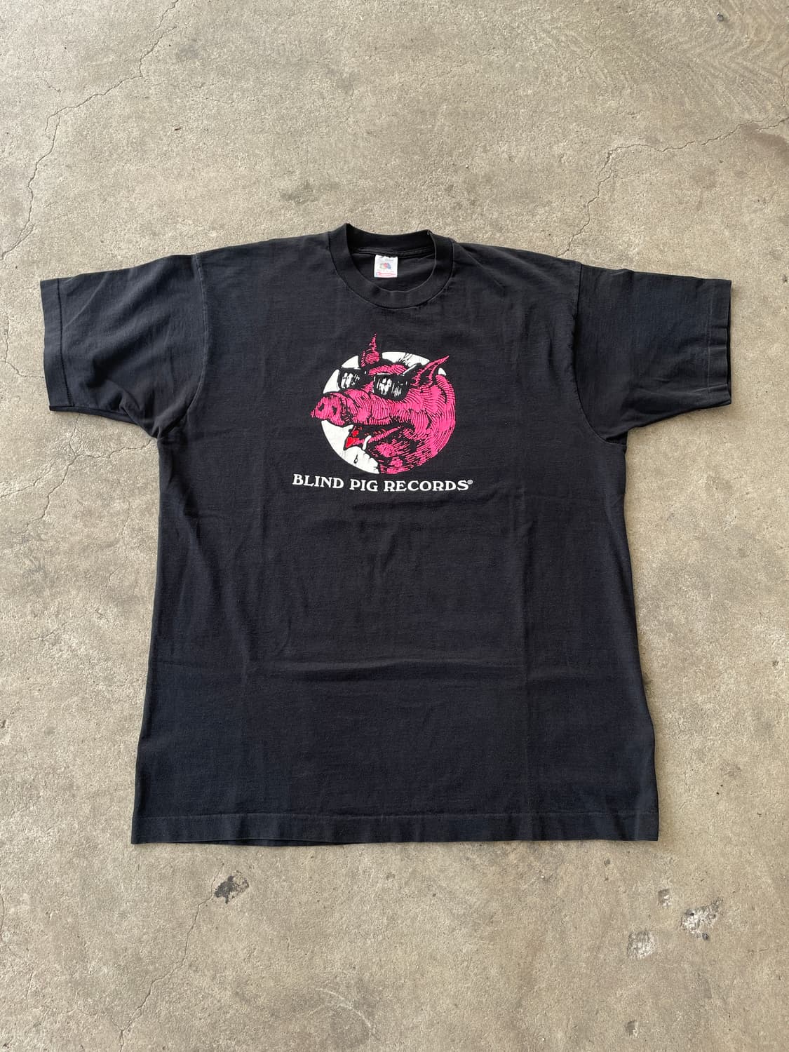 【90’sヴィンテージ】Blind Pig Records Tシャツ 90′s “ BLIND PIG RECORDS ” Printed T-Shirts mad