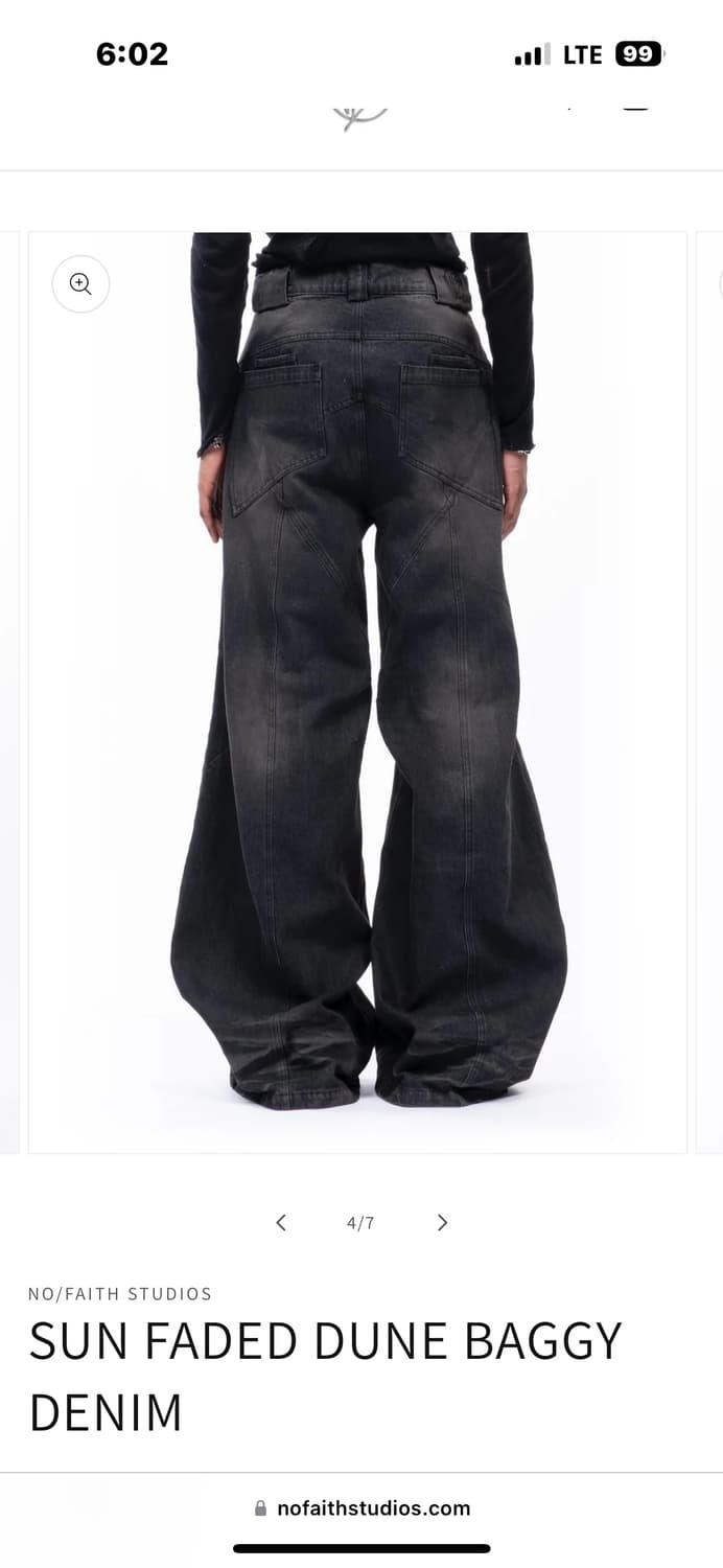 NO/FAITH STUDIOS BAGGY DENIM Black Heavy Wave Denim No Faith