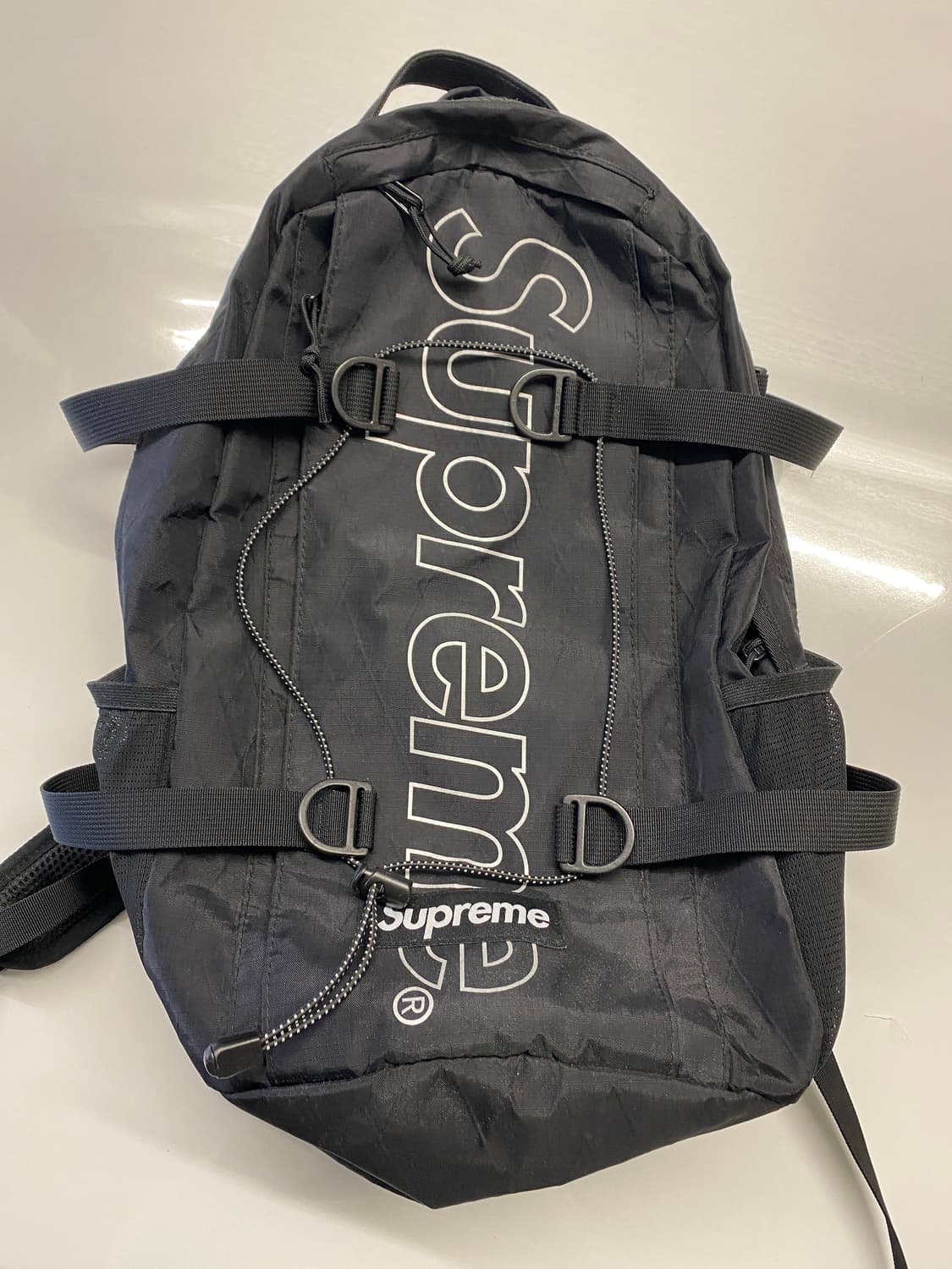 Supreme ブラック バックパック　18fw SUPREME(シュプリーム) 18FW Backpack 