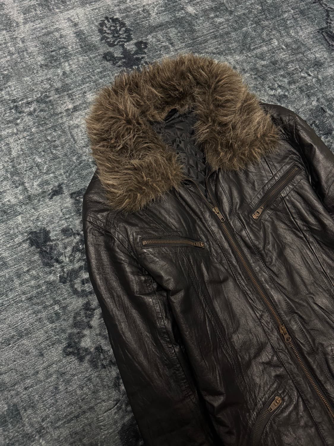 00s archive JACKROSE lether fur jacket Jack rose leather jacket - Gem