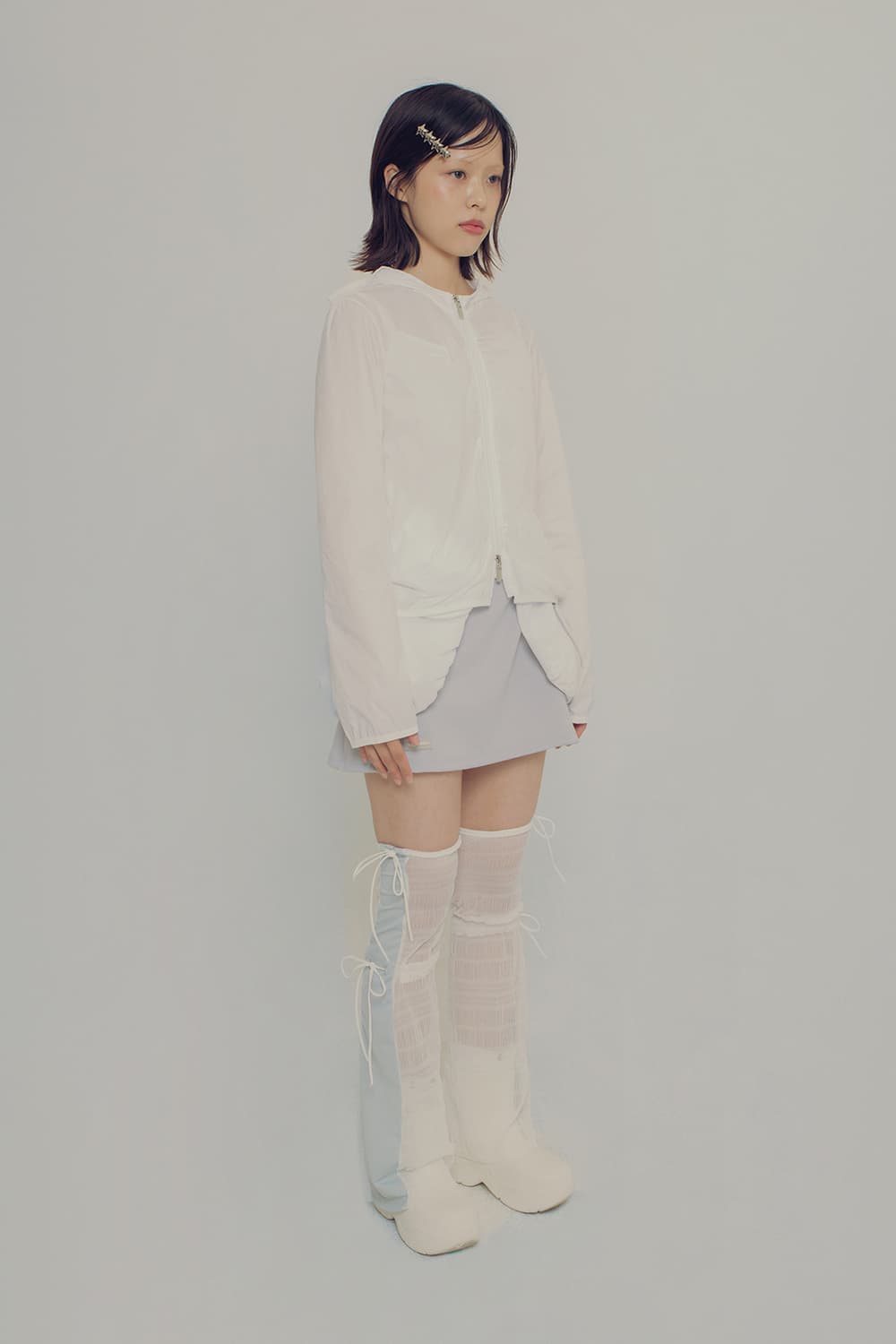 허그유어스킨 Lace mesh leg-warmer | 후루츠패밀리