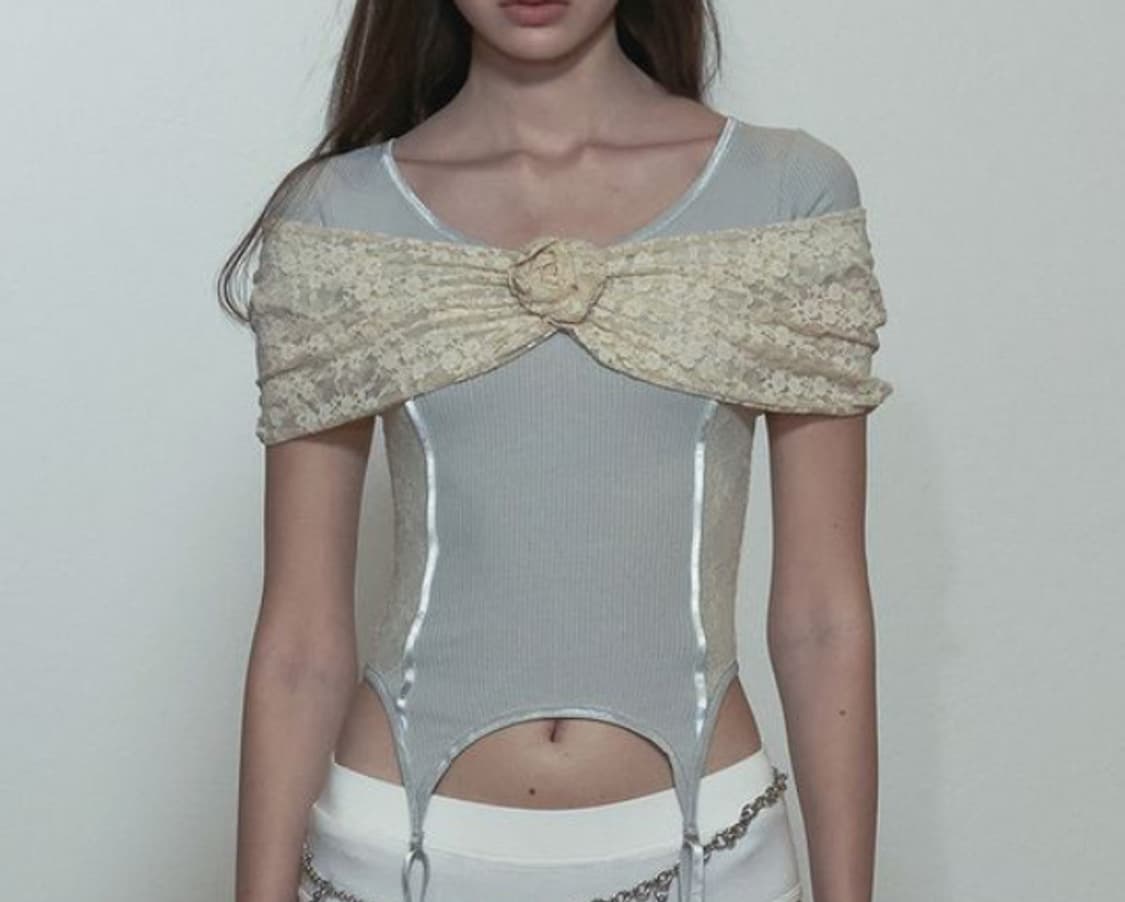 トップス SCULPTOR corset U Neck Tee Ice Corset U Neck Tee Raw – Sculptor