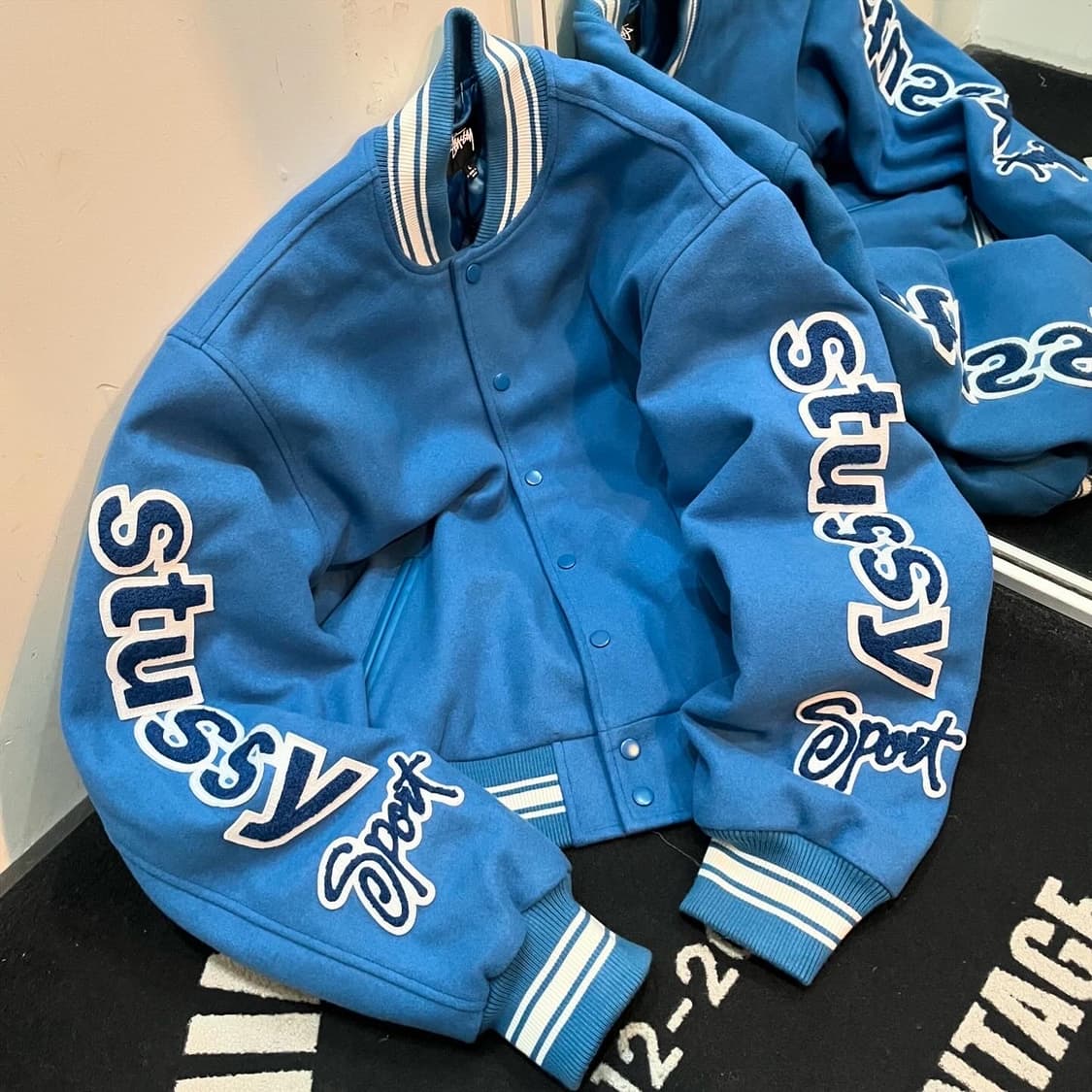 ★人気★ Stussy Competition Varsity Jacket Blue STUSSY VARSITY KURTHING BLUE - Kup w Hypenedz
