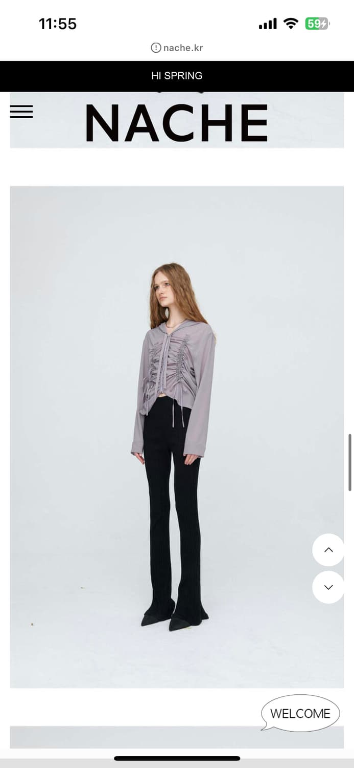 shirring chiffon hoodie zip-up | 후루츠패밀리