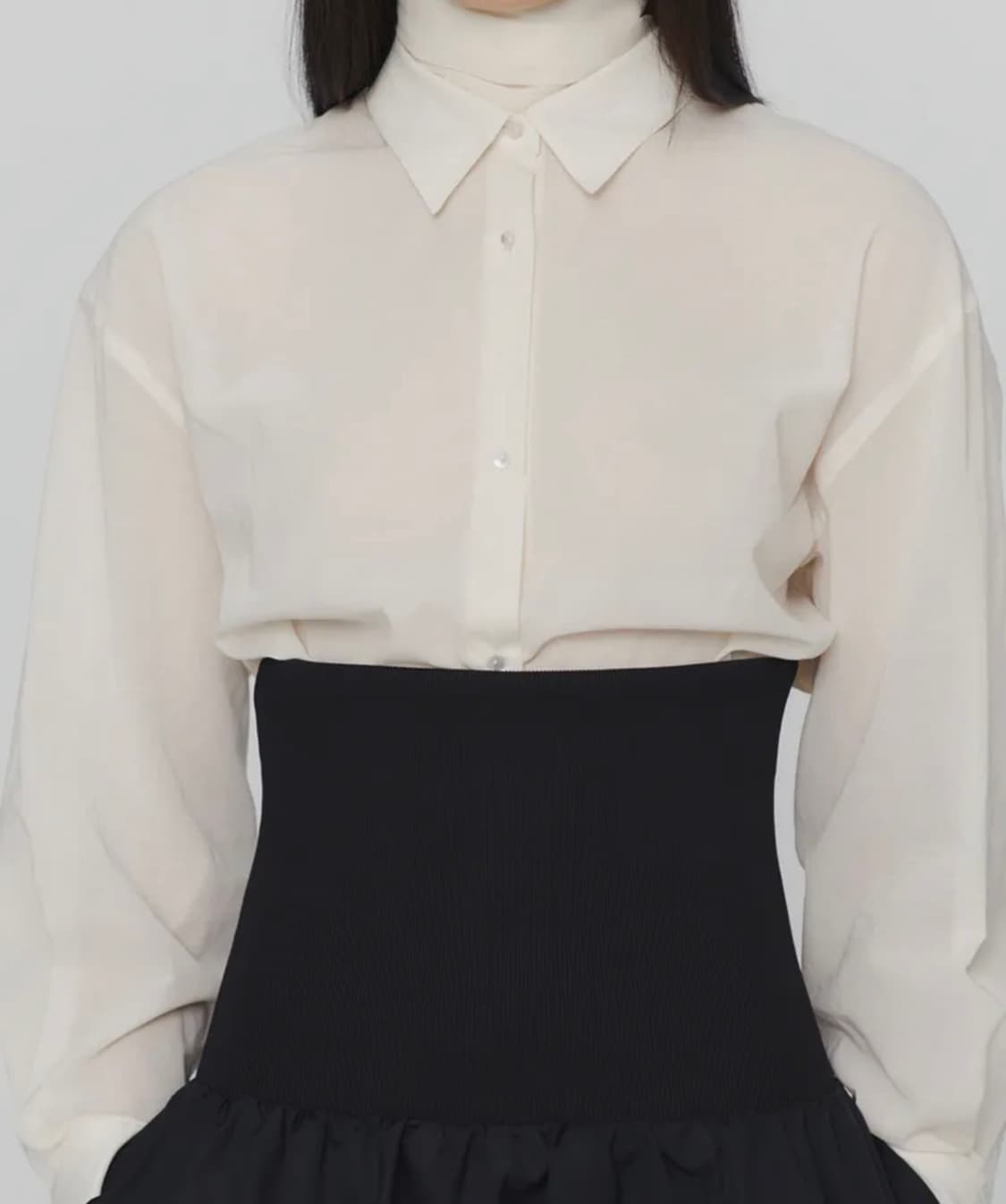 24FW AMOMENTO NYLON SHIRRING FLARE SKIRT | 후루츠패밀리 24FW AMOMENTO NYLON SHIRRING FLARE SKIRT | 후루츠패밀리