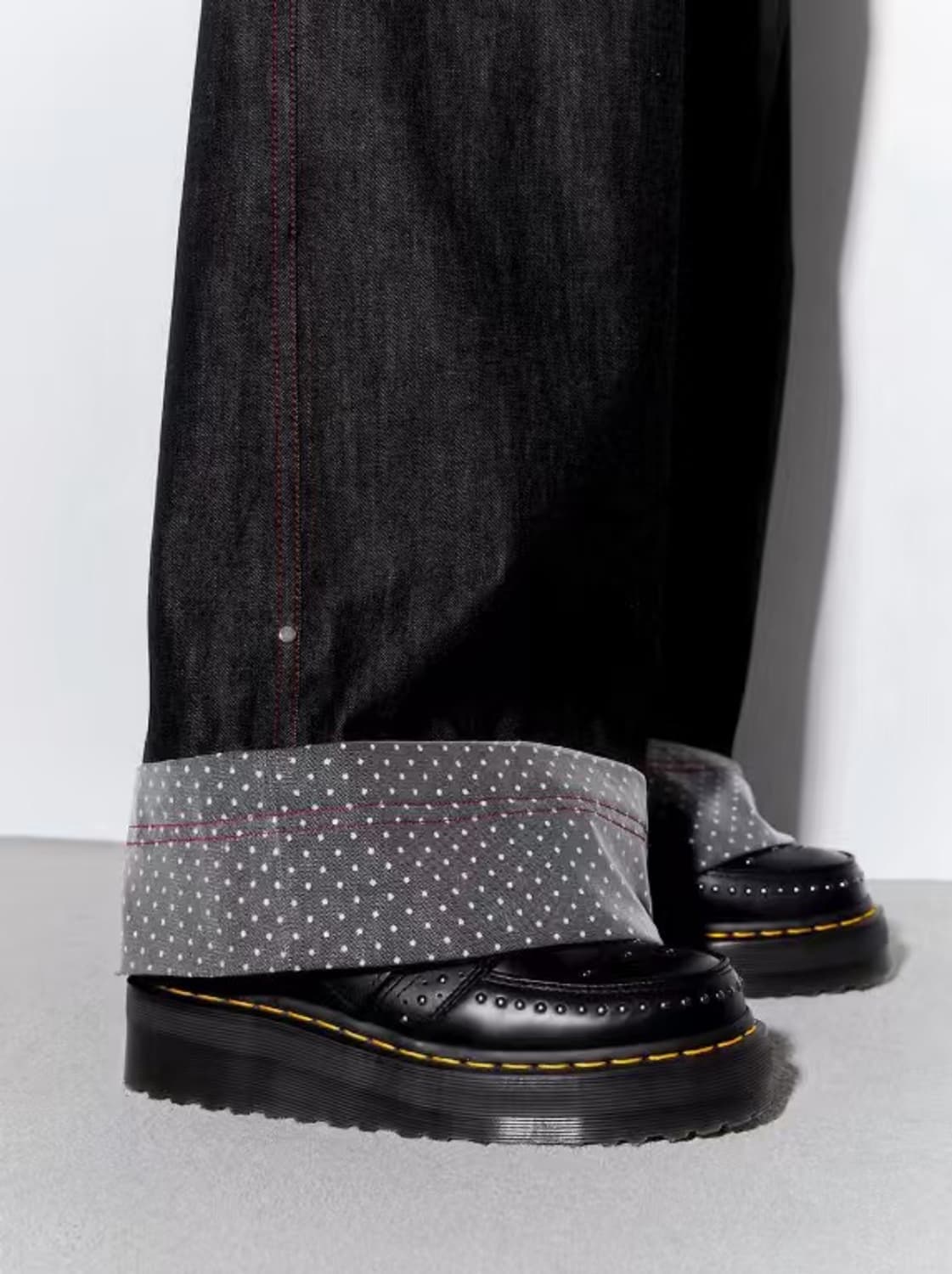 CHERRYQUIRI ■ Lace layered roll up denim デニム CHERRYQUIRI LACE LAYERED ROLL UP DENIM - | 후루츠패밀리