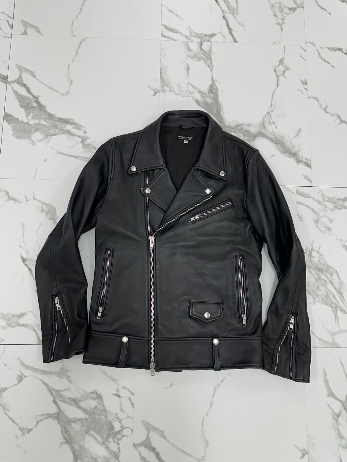 PINEAL JET LEATHERラムレザー ライダースジャケット羊革 美品】高級羊