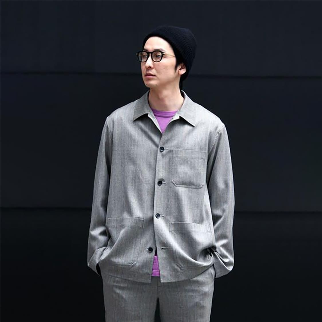 wool silk herringbone coverall | 후루츠패밀리