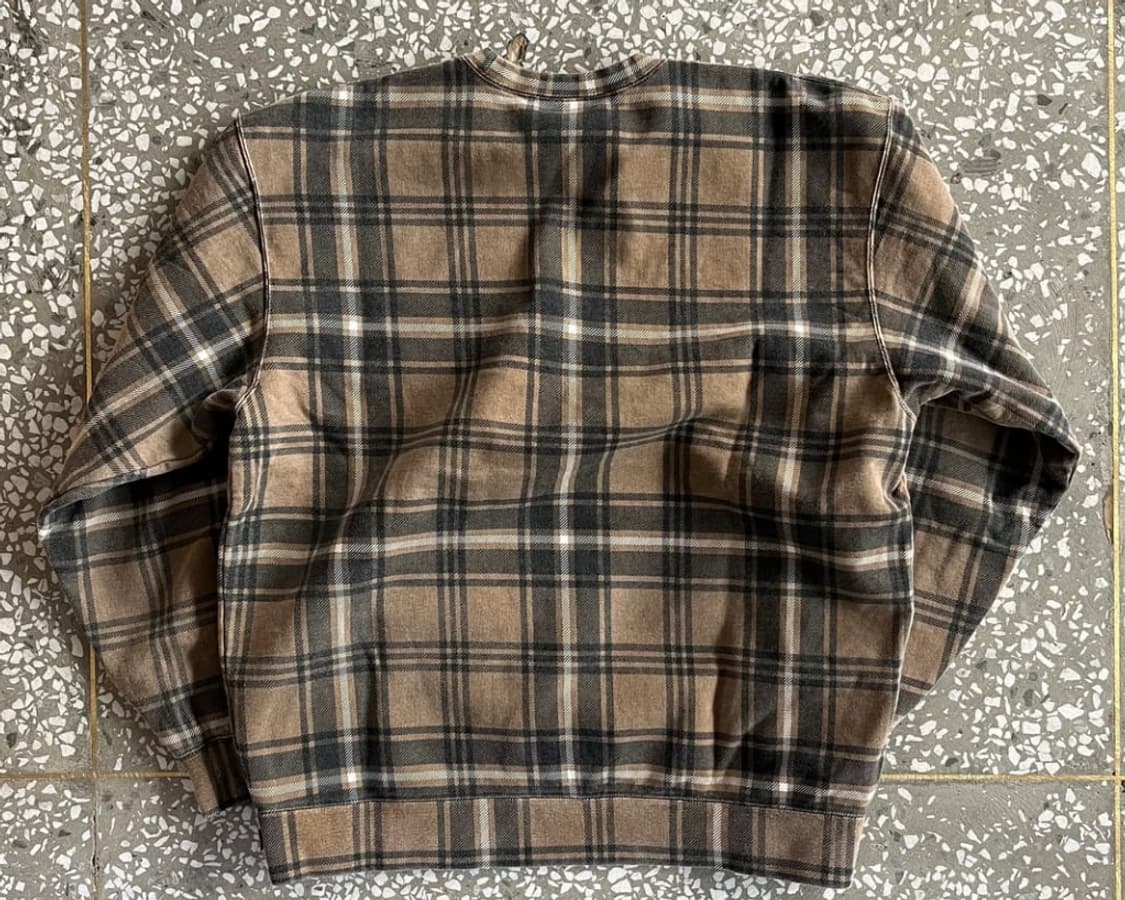 Supreme plaid Crewneck Brown -21SS | 후루츠패밀리