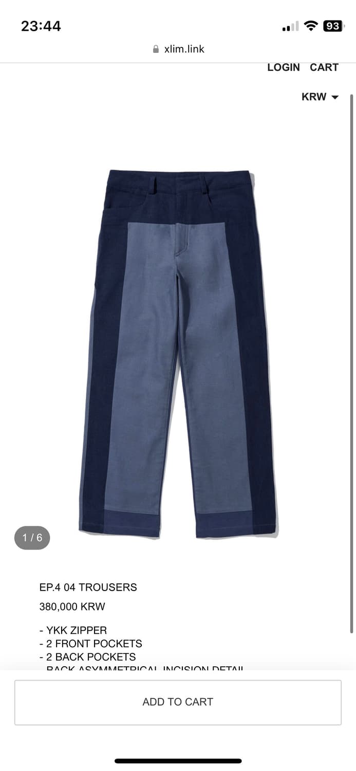 XLIM(エクスリム) ep6 04 trousers m XLIM エクスリム EP.6 04