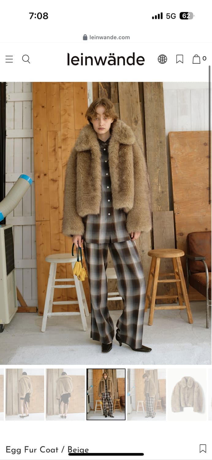 【LEINWANDE】Egg Fur Coat Beige Egg Fur Coat（ムートンコート）｜leinwande（ラインヴァンド）の