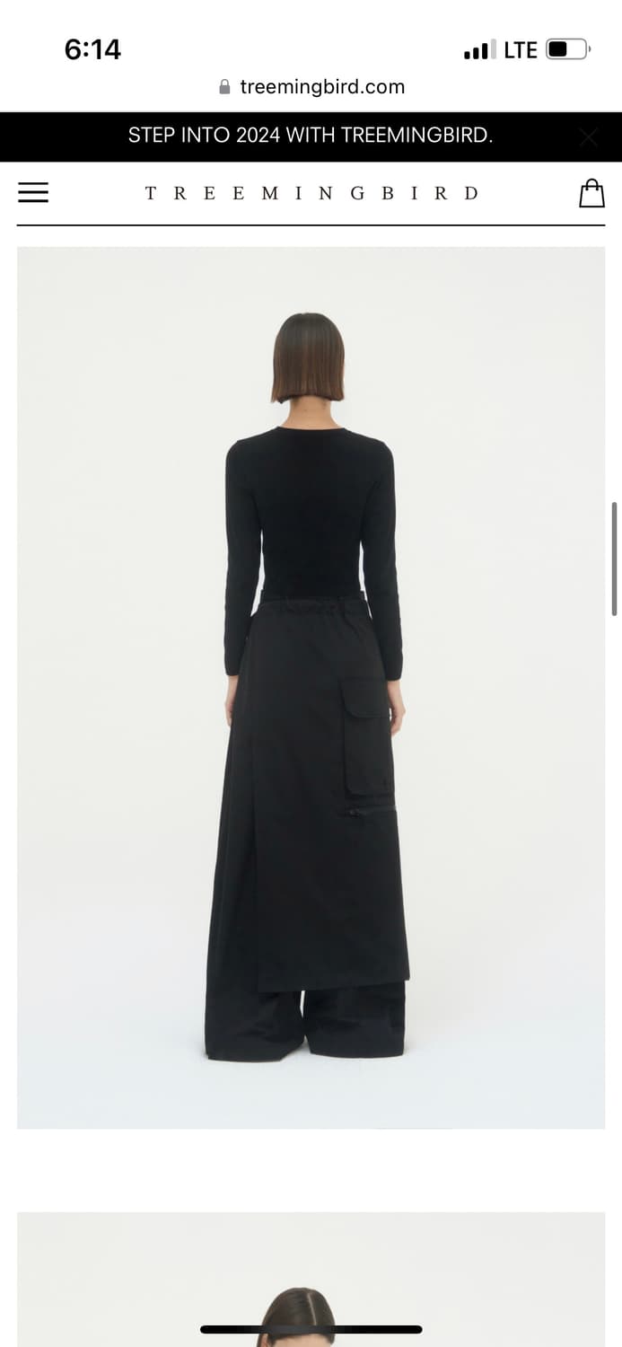 韓国商品/TREMINGBIRD Cargo Belted Wrap Skirt Pants 12/27発送 [TREEMINGBIRD] Layered Wrap Skirt Denim Cargo