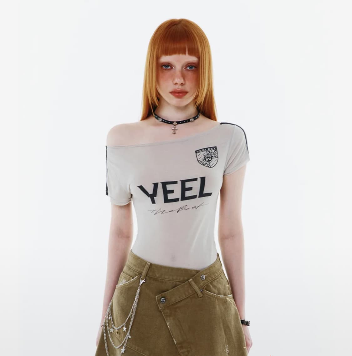 YEEL RACING ASYMMETRIC 와이이엘 레이싱 원숄더 반팔 | 후루츠
