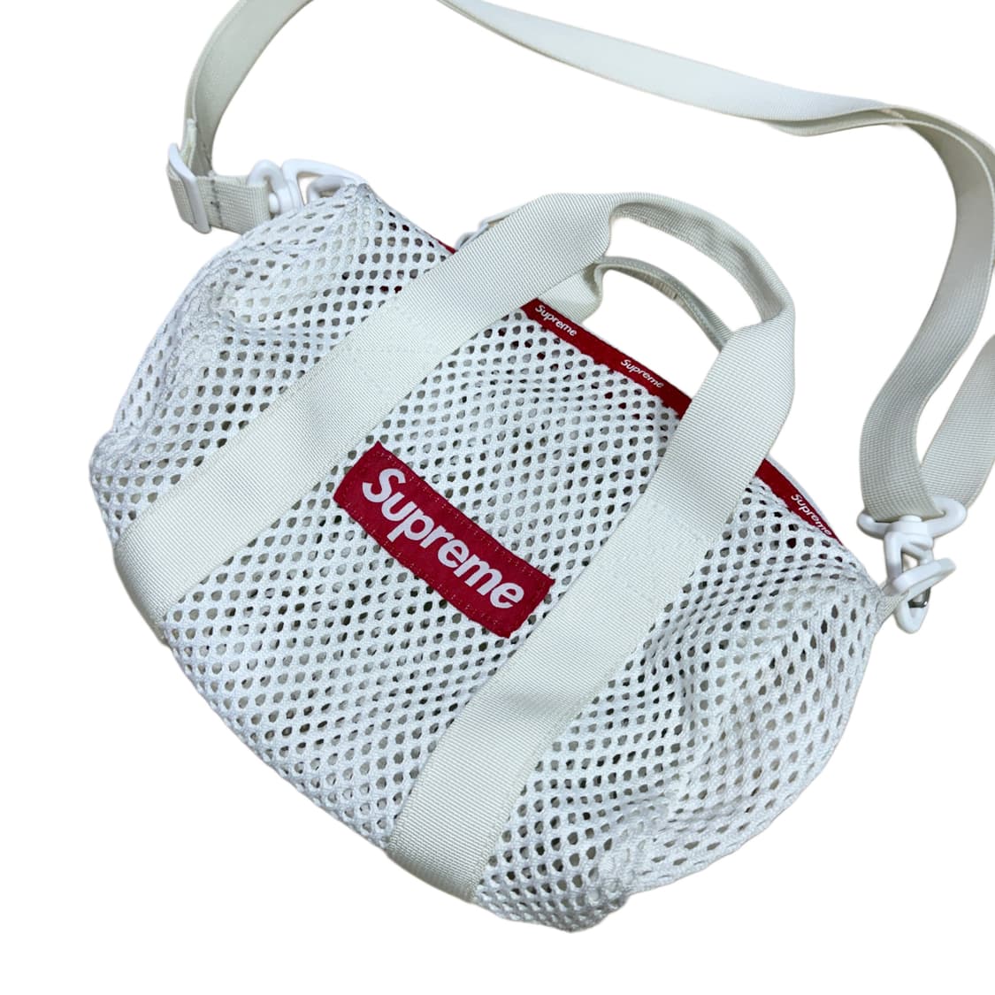 バッグ Supreme 23SS Mesh Mini Duffle Bag White Supreme Mesh Mini Duffle Bag Poly eyelet mesh. Main zip