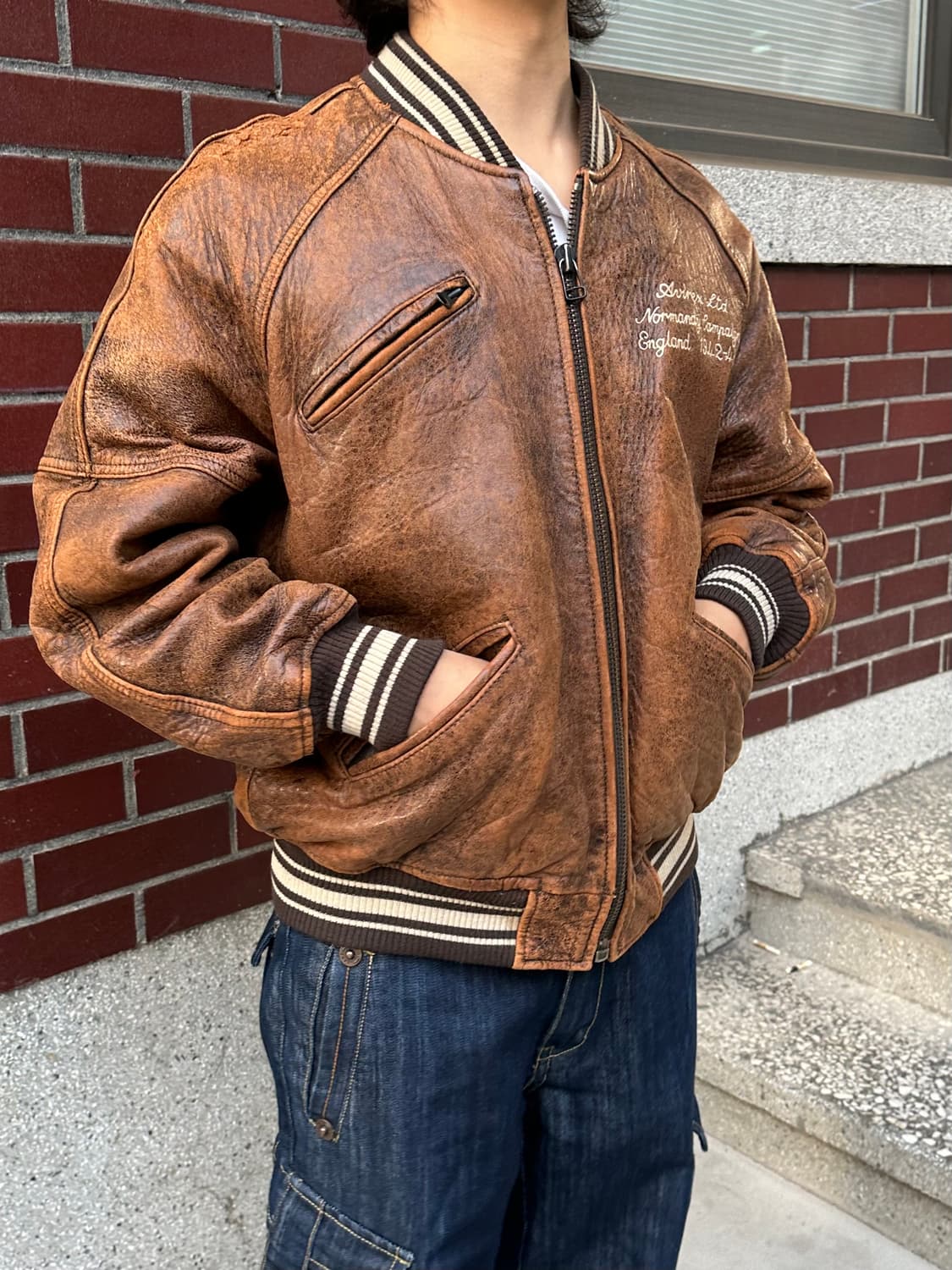Avirex 90s Real leather jacket | 후루츠패밀리