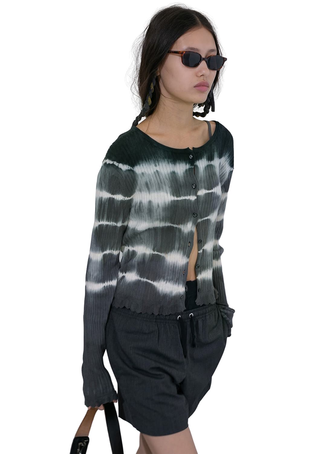トップス DIP-DYE RIB KNIT CARDIGAN PERVERZE 퍼버즈 DIP-DYE RIB KNIT CARDIGAN (BLACK) - SHOP LCDC